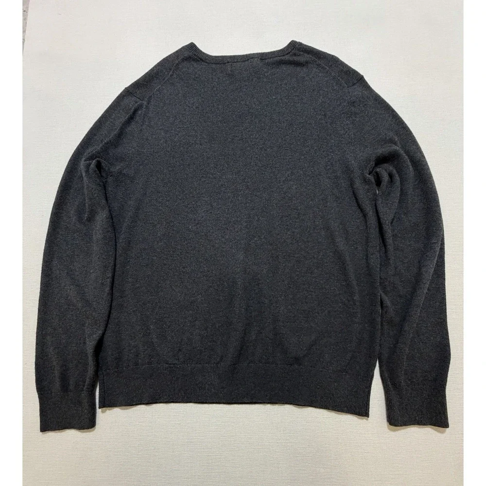 Banana Republic Premium Luxe Yarn Silk Cashmere Sweater Men's Large V-Neck Black